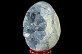 Crystal Filled Celestine (Celestite) Egg Geode - Madagascar #140306-3